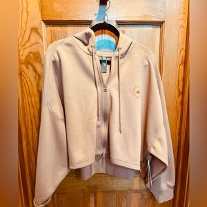 NWT STELLA MCCARTNEY Adidas MUTED PINK Zip-Up Hoodie ( cropped)